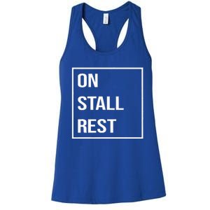 On Stall Rest Quote With Square Frame Shopping Team Women's Racerback Tank