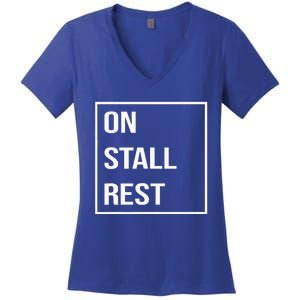 On Stall Rest Quote With Square Frame Shopping Team Women's V-Neck T-Shirt