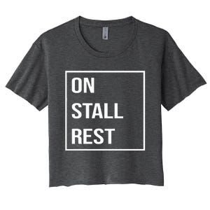 On Stall Rest Quote With Square Frame Shopping Team Women's Crop Top Tee