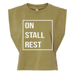 On Stall Rest Quote With Square Frame Shopping Team Garment-Dyed Women's Muscle Tee