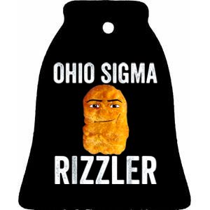 Ohio Sigma Rizzler Funny Meme Chicken Nugget Ceramic Bell Ornament