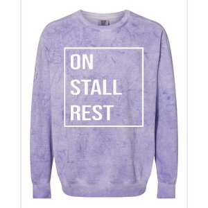 On Stall Rest Quote With Square Frame Shopping Team Colorblast Crewneck Sweatshirt