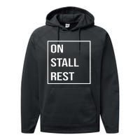 On Stall Rest Quote With Square Frame Shopping Team Performance Fleece Hoodie