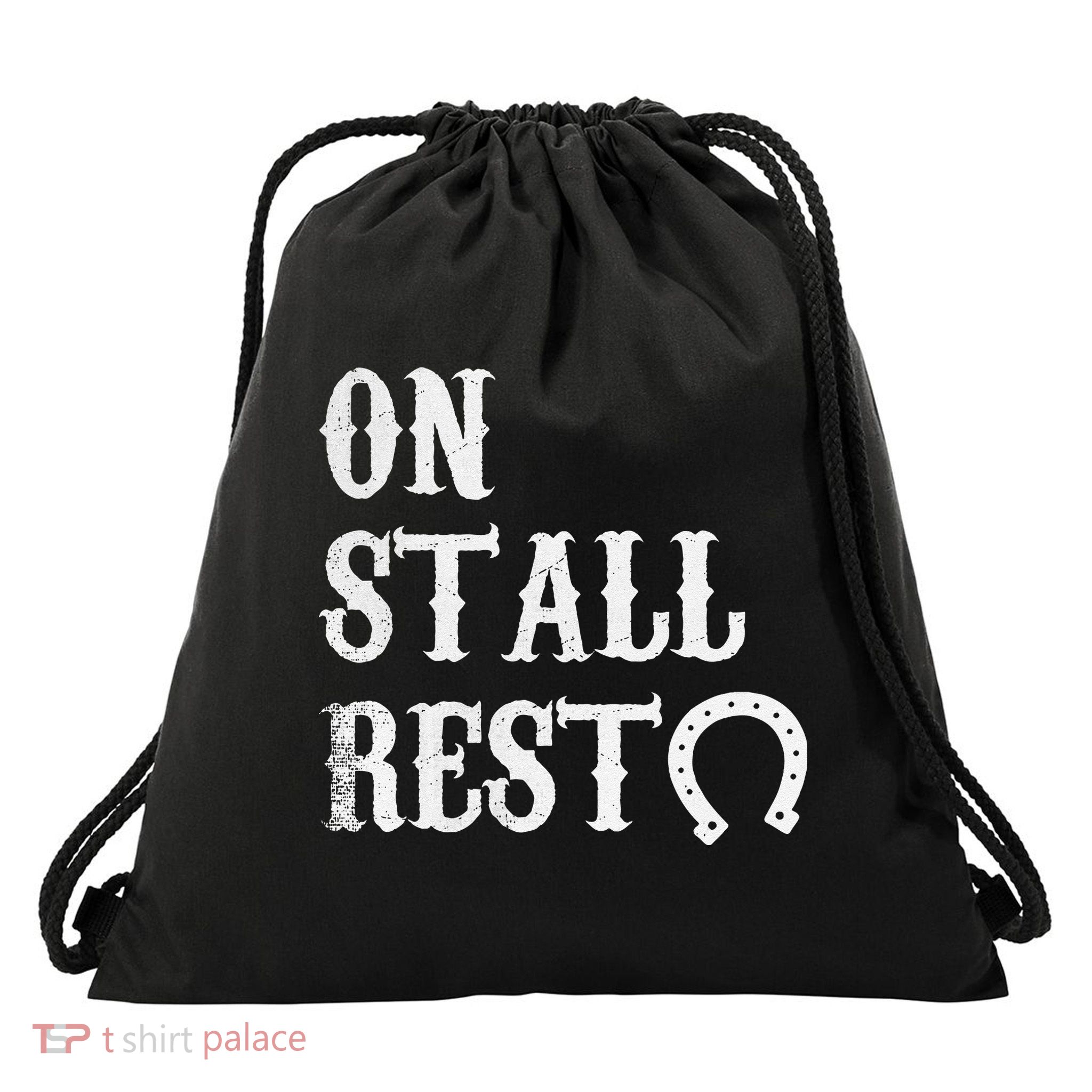 On Stall Rest Horse Drawstring Bag