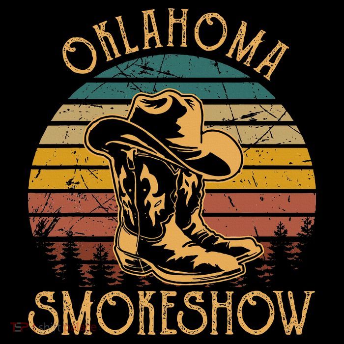 Oklahoma Smokeshow Retro Cow Boots And Hats T-Shirt