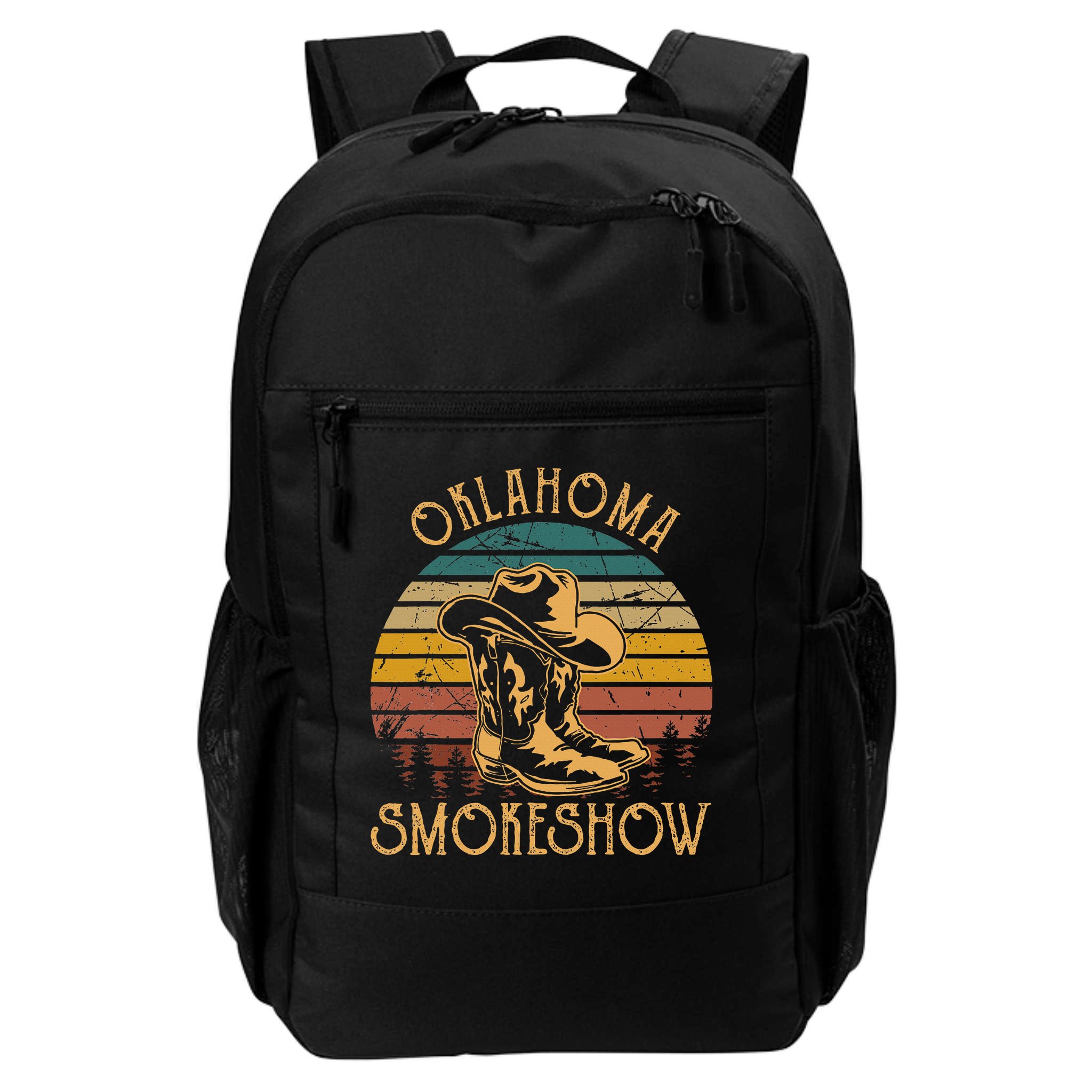 Oklahoma Smokeshow Retro Cow Boots And Hats Backpack