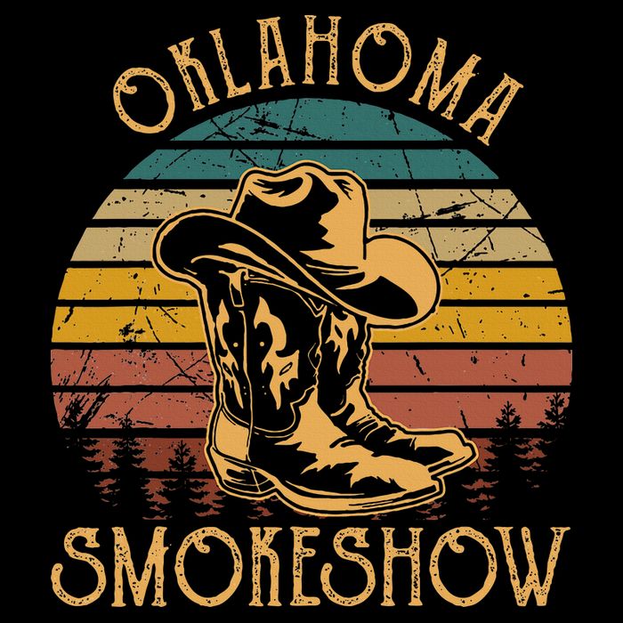 Oklahoma Smokeshow Retro Cow Boots And Hats Backpack
