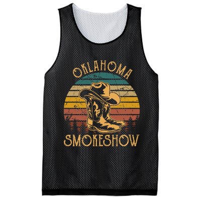 Oklahoma Smokeshow Retro Cow Boots And Hats Mesh Reversible Basketball Jersey Tank
