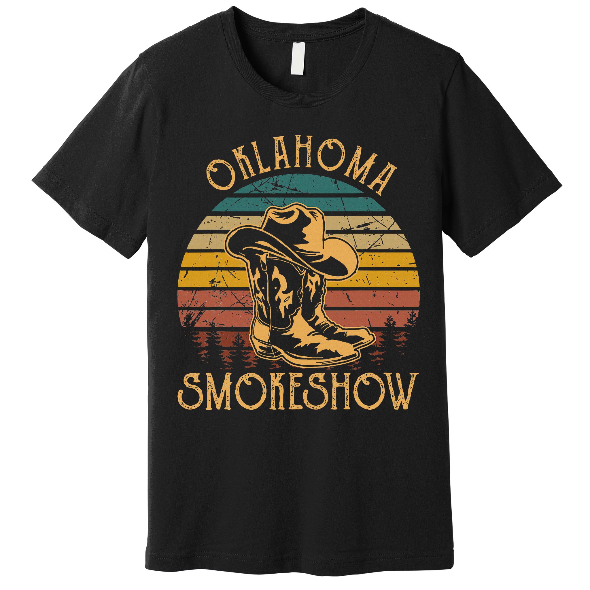 Oklahoma Smokeshow Retro Cow Boots And Hats Premium T-Shirt