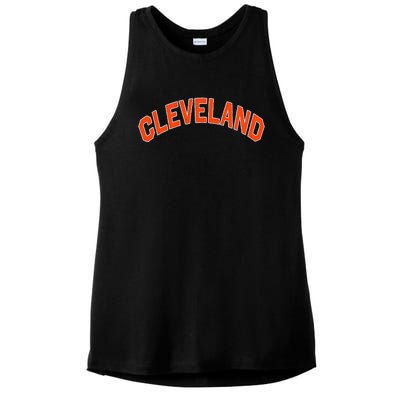 Ohio State Retro Vintage Distressed Cleveland Ladies PosiCharge Tri-Blend Wicking Tank