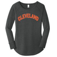 Ohio State Retro Vintage Distressed Cleveland Women's Perfect Tri Tunic Long Sleeve Shirt