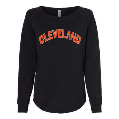 Ohio State Retro Vintage Distressed Cleveland Womens California Wash Sweatshirt