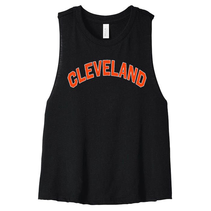 Ohio State Retro Vintage Distressed Cleveland Women's Racerback Cropped Tank