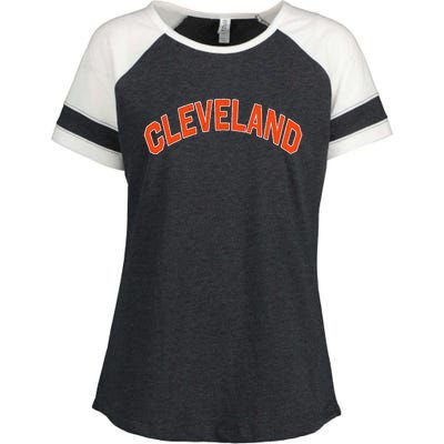 Ohio State Retro Vintage Distressed Cleveland Enza Ladies Jersey Colorblock Tee