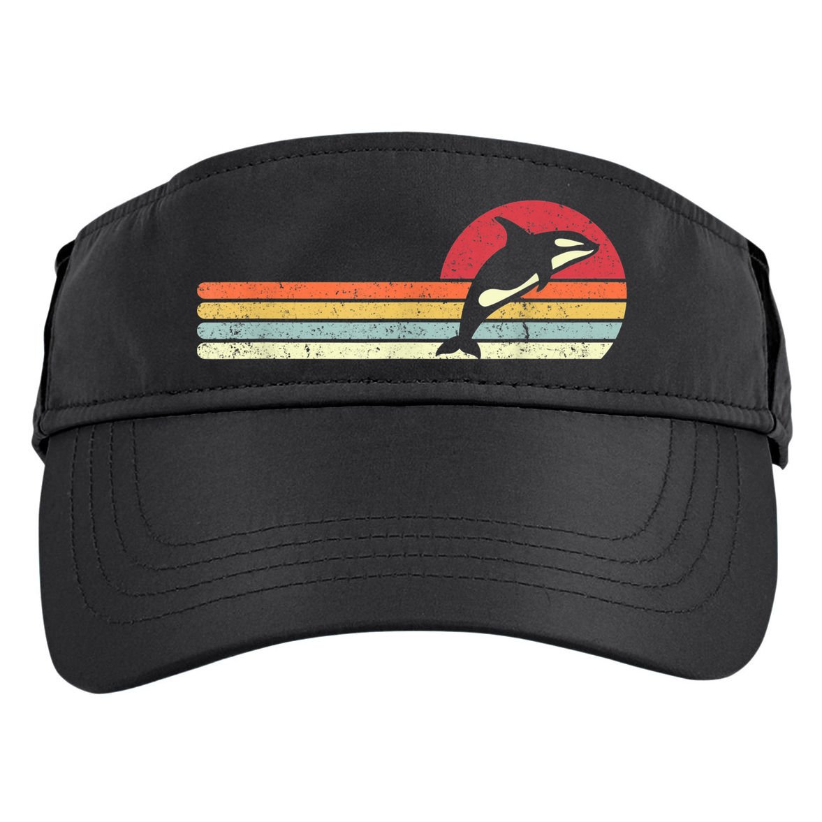 Orca Shirt. Retro Style Killer Whale Adult Drive Performance Visor