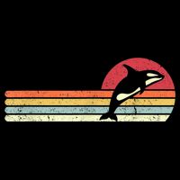 Orca Shirt. Retro Style Killer Whale Flatbill Hat