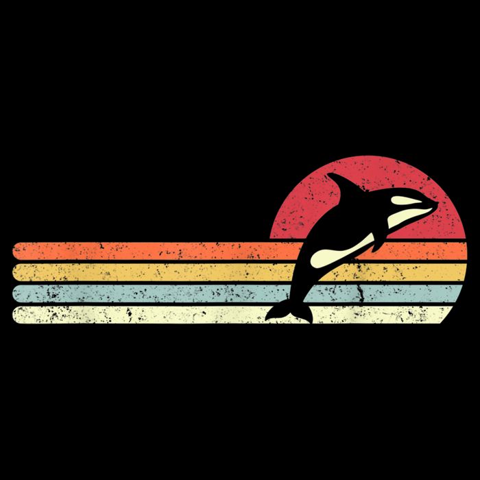 Orca Shirt. Retro Style Killer Whale Flatbill Hat