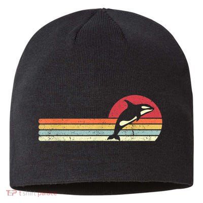 Orca Shirt. Retro Style Killer Whale Sustainable Beanie