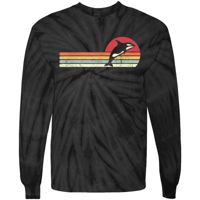 Orca Shirt. Retro Style Killer Whale Tie-Dye Long Sleeve Shirt