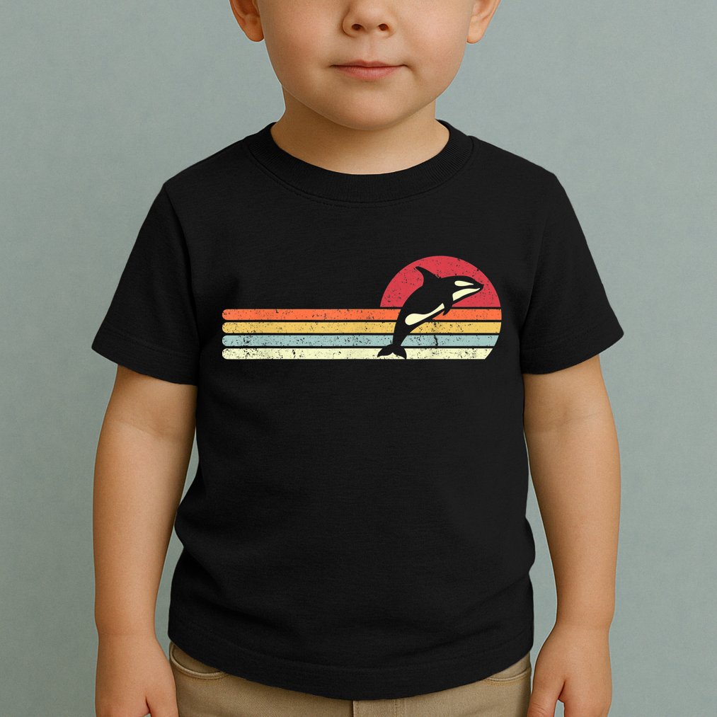 Orca Shirt. Retro Style Killer Whale Toddler T-Shirt