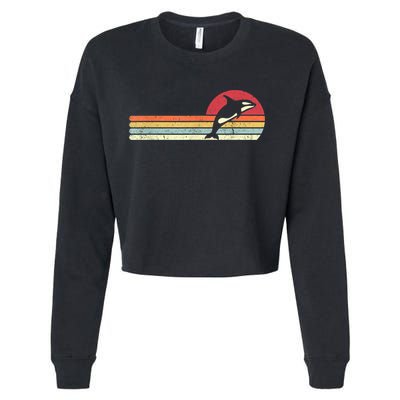 Orca Shirt. Retro Style Killer Whale Cropped Pullover Crew
