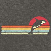 Orca Shirt. Retro Style Killer Whale Cotton Canvas Backpack