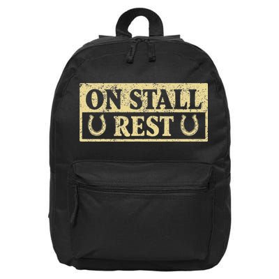 On Stall Rest Horse 16 in Basic Backpack