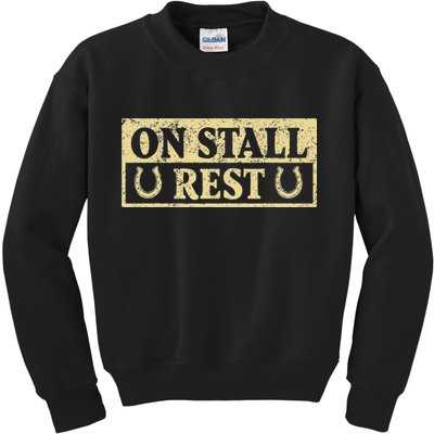 On Stall Rest Horse Kids Sweatshirt