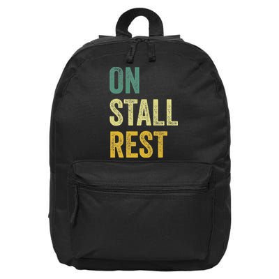 On Stall Rest Horse 16 in Basic Backpack