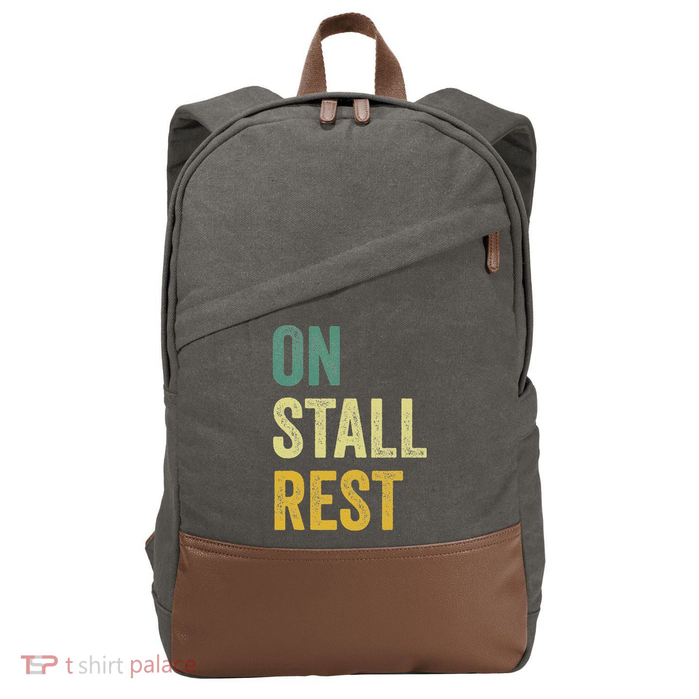 On Stall Rest Horse Cotton Canvas Backpack