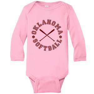 Oklahoma Softball Roundel Baby Long Sleeve Bodysuit