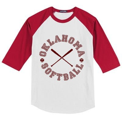 Oklahoma Softball Roundel Kids Colorblock Raglan Jersey