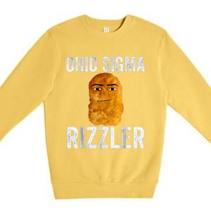 Ohio Sigma Rizzler Funny Meme Chicken Nugget Premium Crewneck Sweatshirt