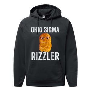 Ohio Sigma Rizzler Funny Meme Chicken Nugget Performance Fleece Hoodie