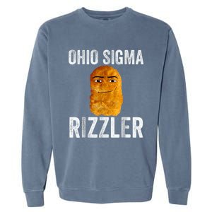 Ohio Sigma Rizzler Funny Meme Chicken Nugget Garment-Dyed Sweatshirt