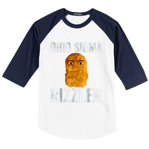 Ohio Sigma Rizzler Funny Meme Chicken Nugget Baseball Sleeve Shirt