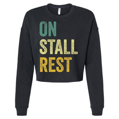 On Stall Rest Horse Cropped Pullover Crew