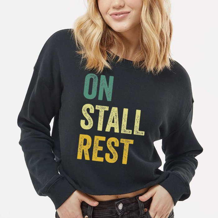 On Stall Rest Horse Cropped Pullover Crew