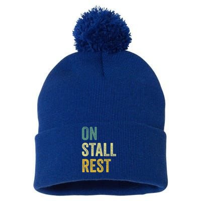 On Stall Rest Horse Pom Pom 12in Knit Beanie