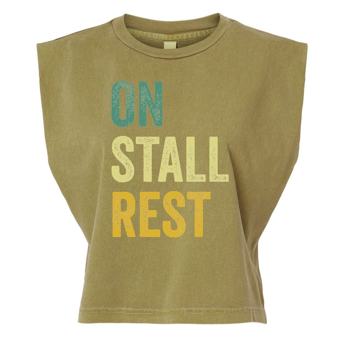 On Stall Rest Horse Garment-Dyed Women's Muscle Tee