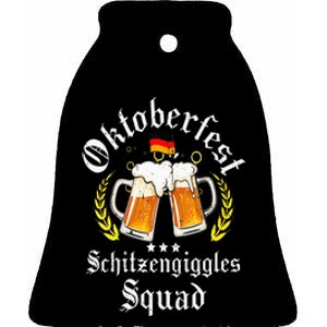 Oktoberfest Schitzengiggle Squad Bavarian Festival Ceramic Bell Ornament