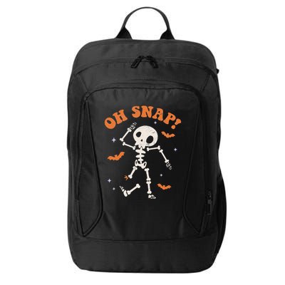 Oh Snap Skeleton Ghost Retro Halloween Spooky Season Funny City Backpack