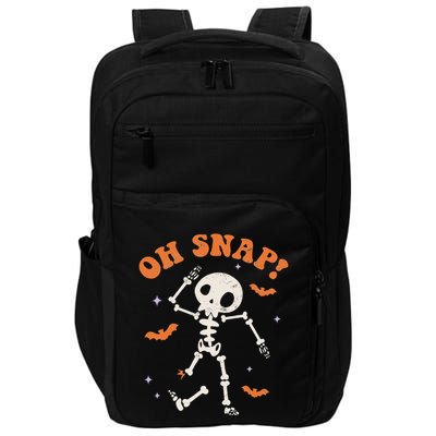 Oh Snap Skeleton Ghost Retro Halloween Spooky Season Funny Impact Tech Backpack