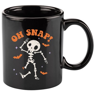 Oh Snap Skeleton Ghost Retro Halloween Spooky Season Funny 11oz C Handle Ceramic Mug