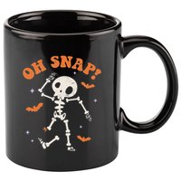 Oh Snap Skeleton Ghost Retro Halloween Spooky Season Funny 11oz C Handle Ceramic Mug