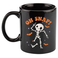 Oh Snap Skeleton Ghost Retro Halloween Spooky Season Funny 11oz C Handle Ceramic Mug
