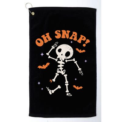 Oh Snap Skeleton Ghost Retro Halloween Spooky Season Funny Golf Towel