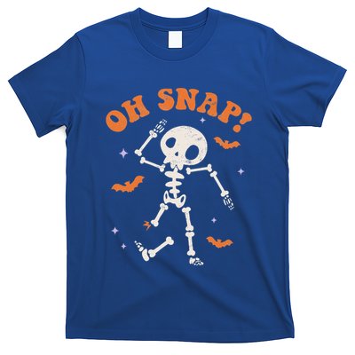 Oh Snap Skeleton Ghost Retro Halloween Spooky Season Funny T-Shirt