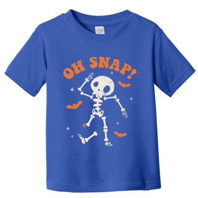 Oh Snap Skeleton Ghost Retro Halloween Spooky Season Funny Toddler T-Shirt