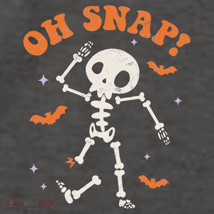Oh Snap Skeleton Ghost Retro Halloween Spooky Season Funny Vector Backpack